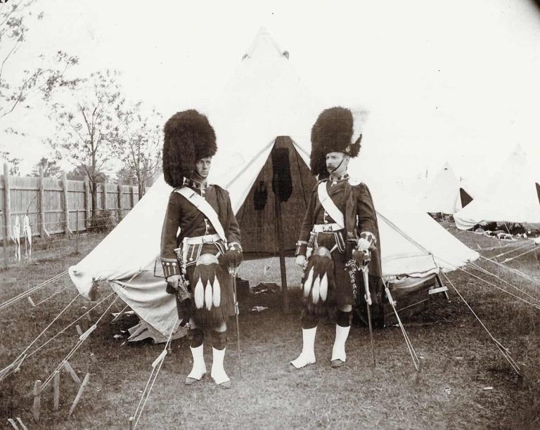 Officers in front of their Bell tent