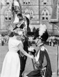 The Colour Party on Parliament Hill receiving new Colours, July 1, 1959